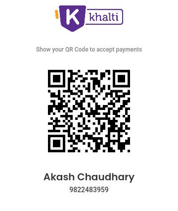 Khalti: 9822483959